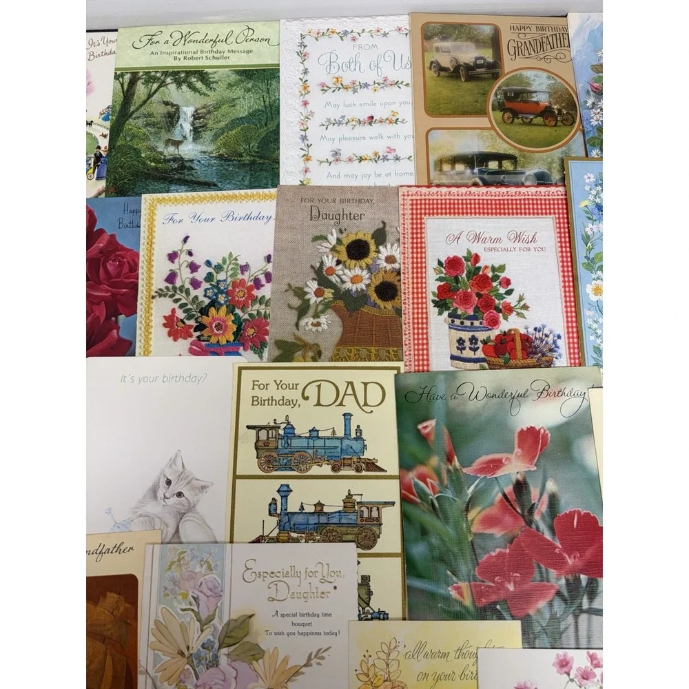 Vintage Birthday Cards Some Fronts ONLY Scrapbooking Crafts Decoupage Lot of 50+